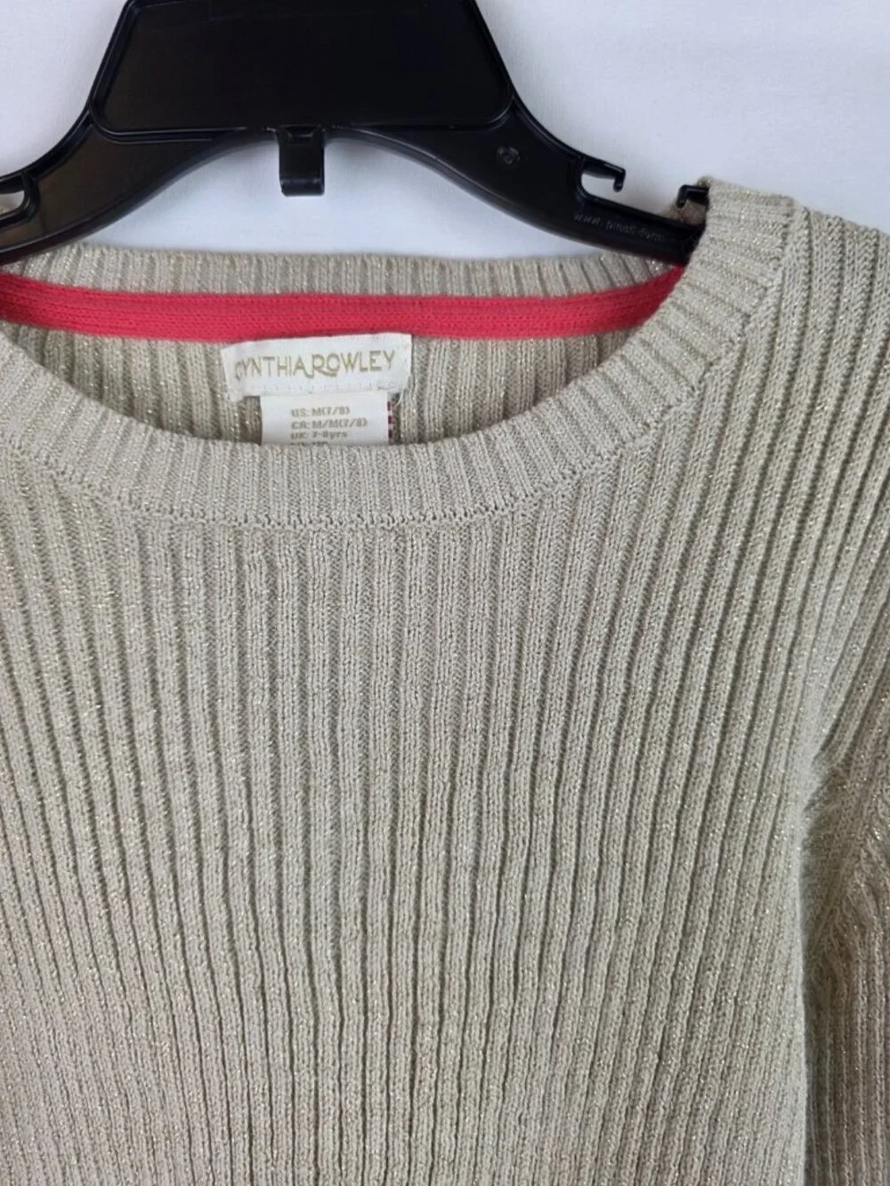 Cynthia Rowley Girl's 3 Piece Outfit Sz Medium 7-8 Gold Sweater Skirt Fox Purse